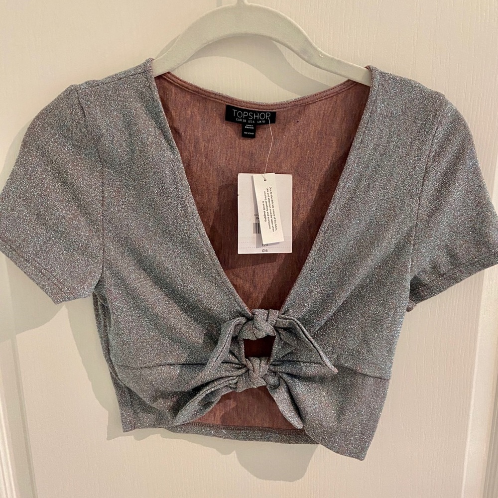 NWT! Glitter Topshop Crop Top